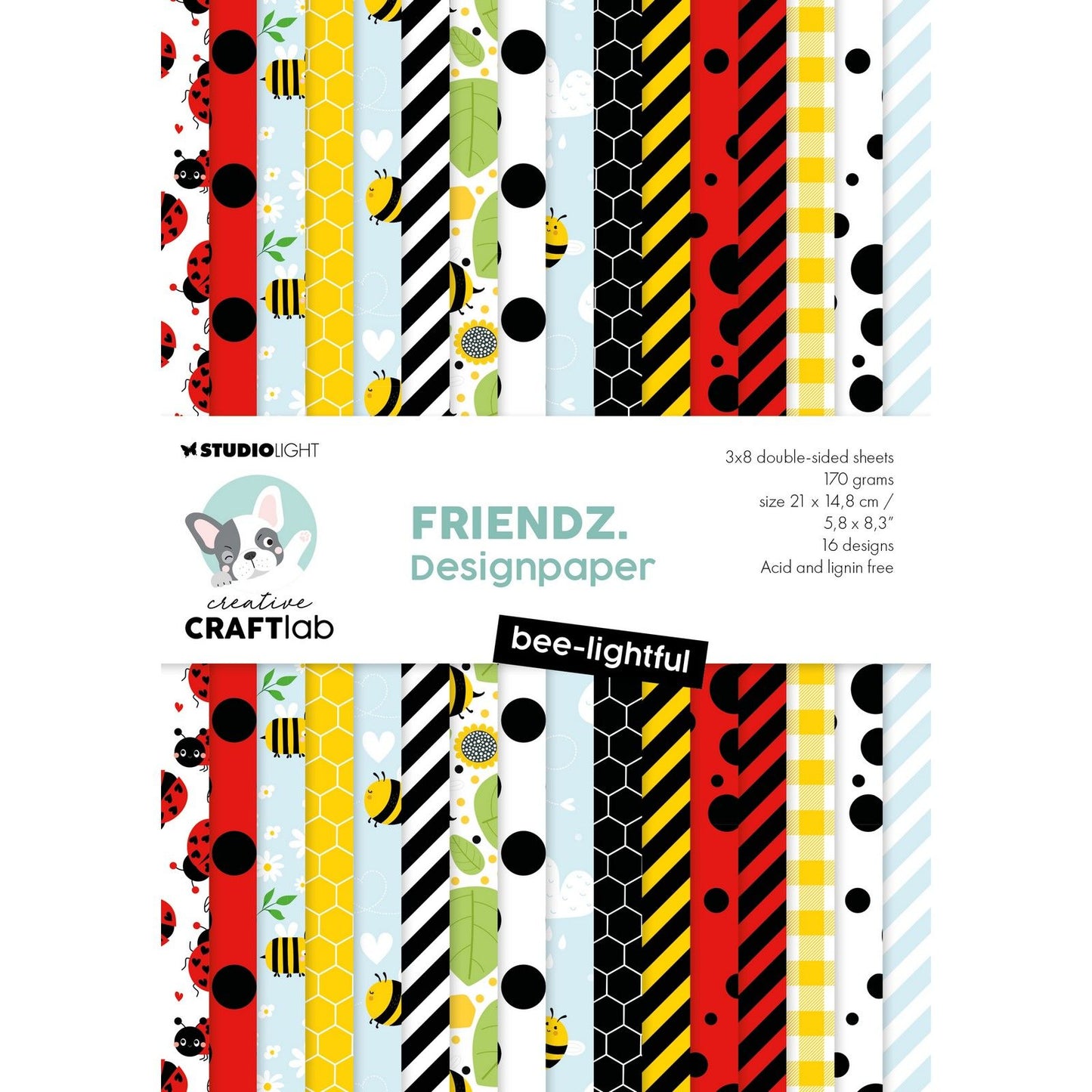 Creative Craftlab • Bloc de papier design FriendsZ Bee-Lightful
