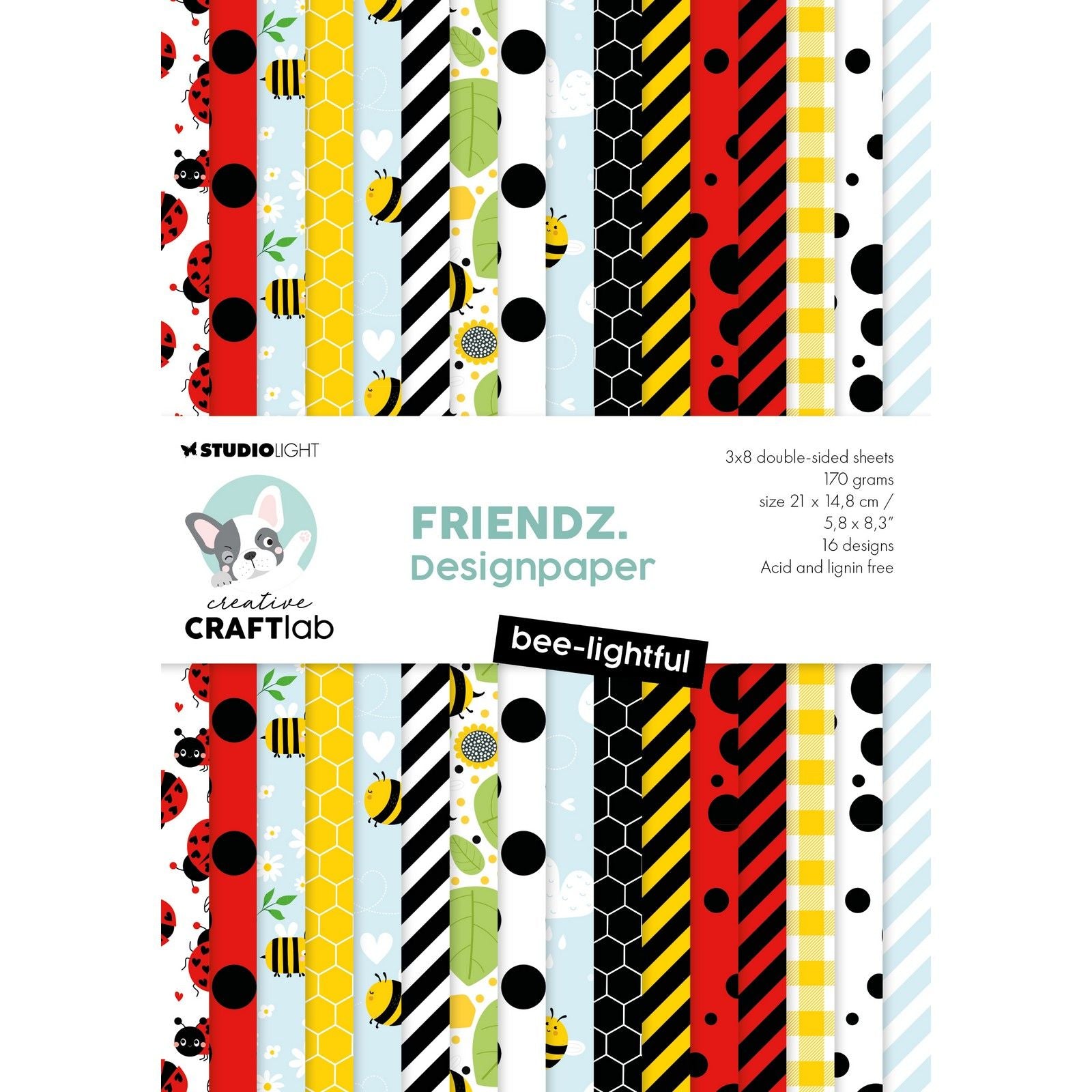 Creative Craftlab • Bloc de papier design FriendsZ Bee-Lightful