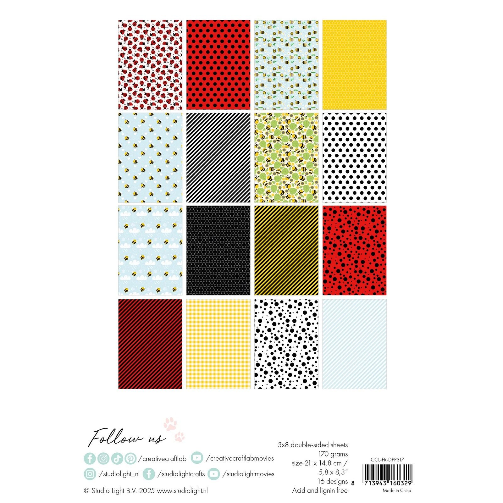 Creative Craftlab • Bloc de papier design FriendsZ Bee-Lightful