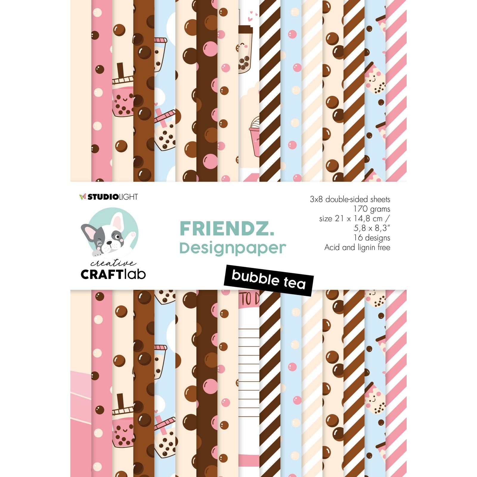 Creative Craftlab • Bloc de papier Friendsz Bubble Tea