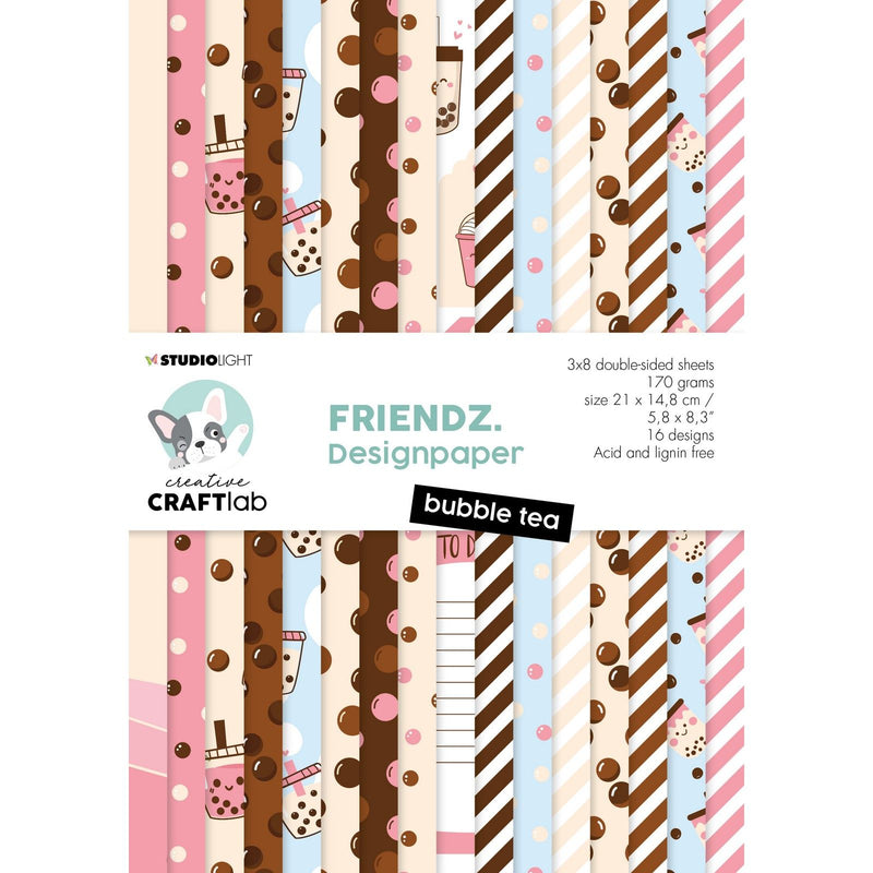Creative Craftlab • Bloc de papier Friendsz Bubble Tea