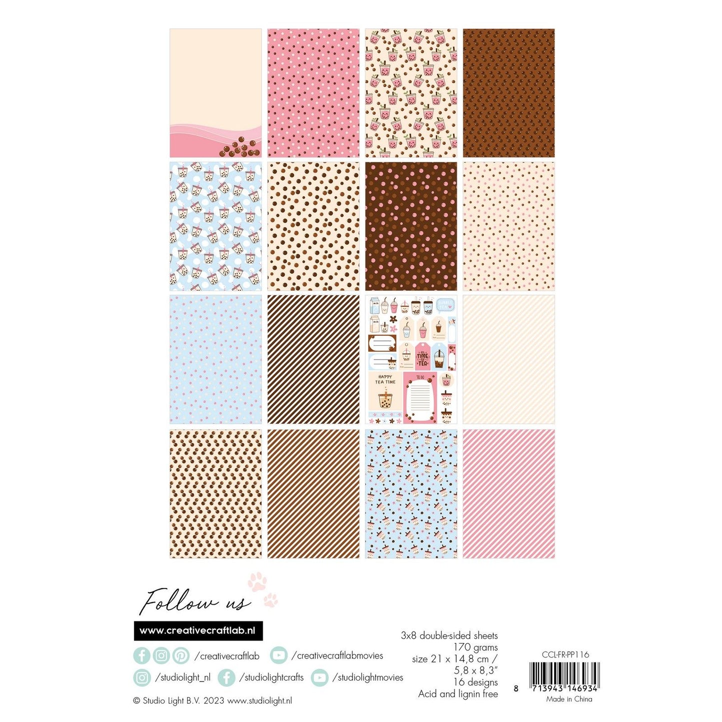 Creative Craftlab • Bloc de papier Friendsz Bubble Tea
