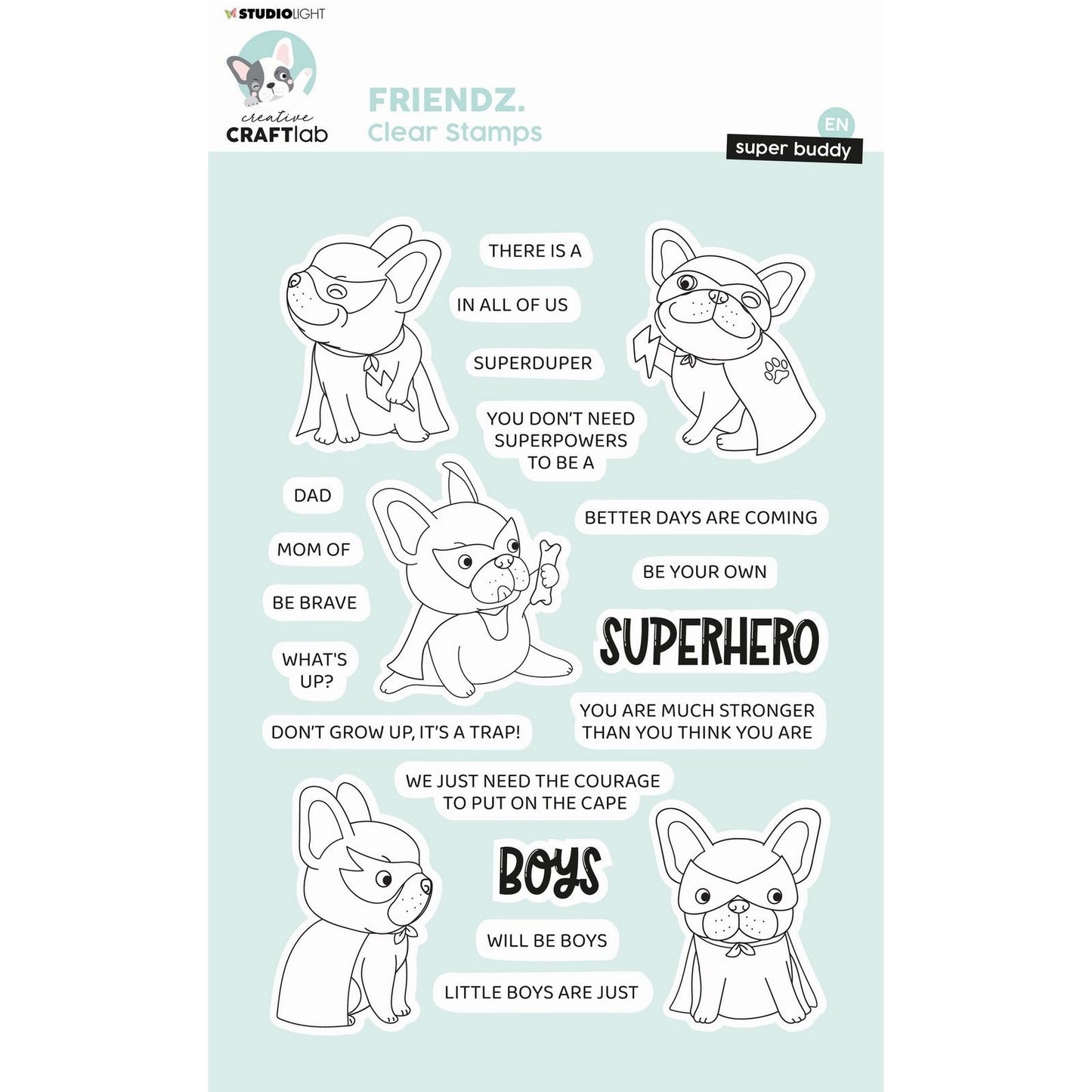 Creative craftlab • ami super-héros tampon transparent ami