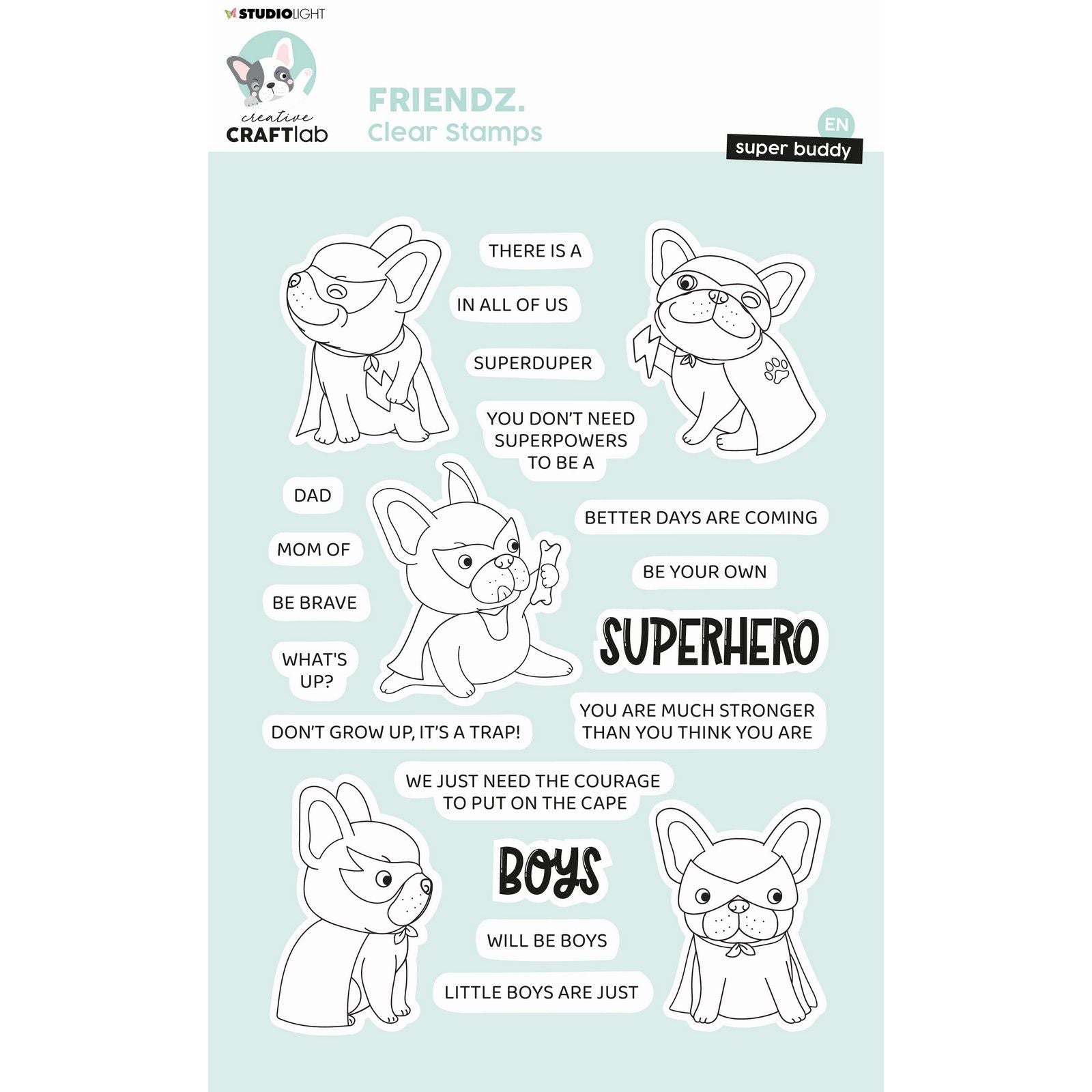 Creative craftlab • ami super-héros tampon transparent ami