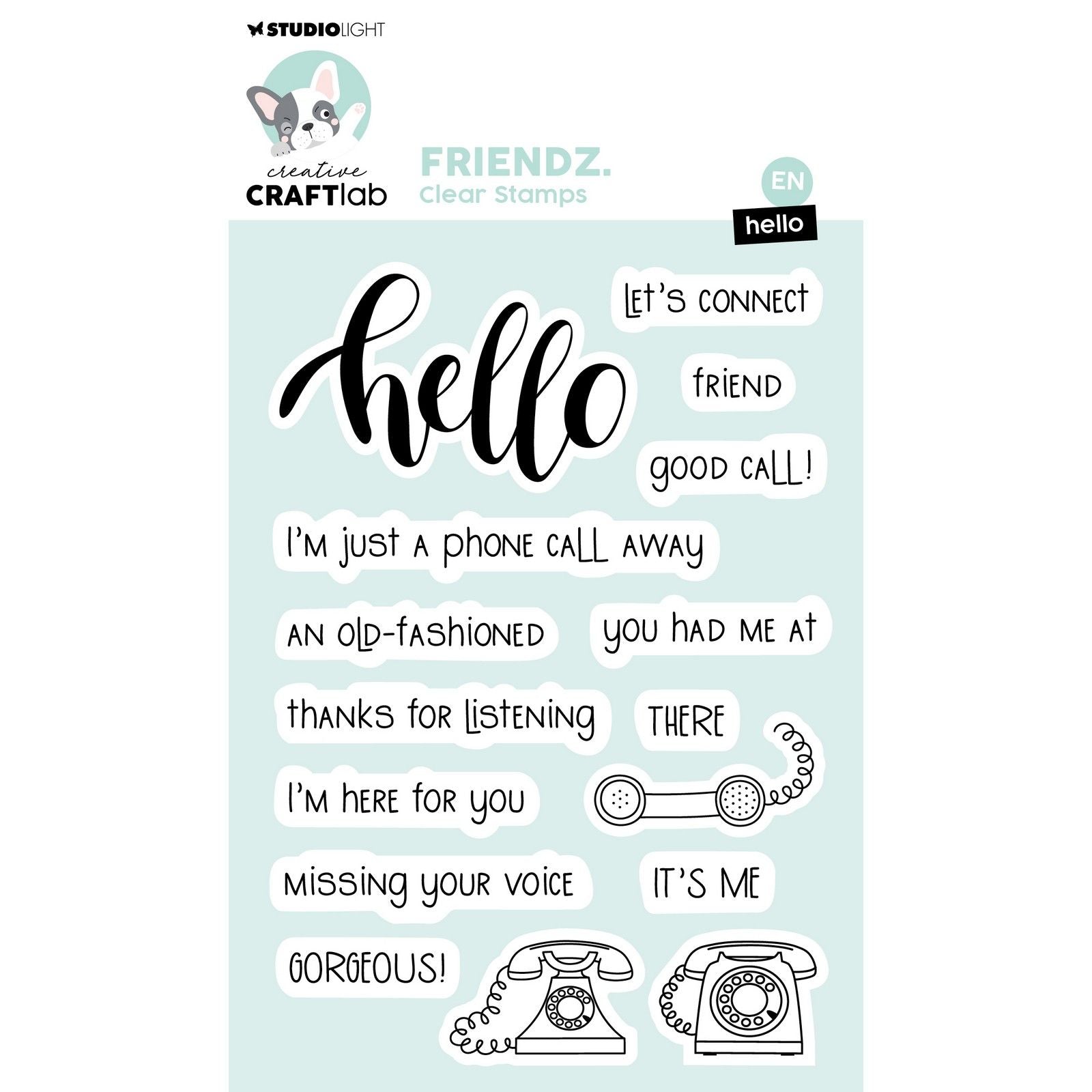 Creative craftlab laboratoire d'artisanat créatif • ami tampon transparent bonjour