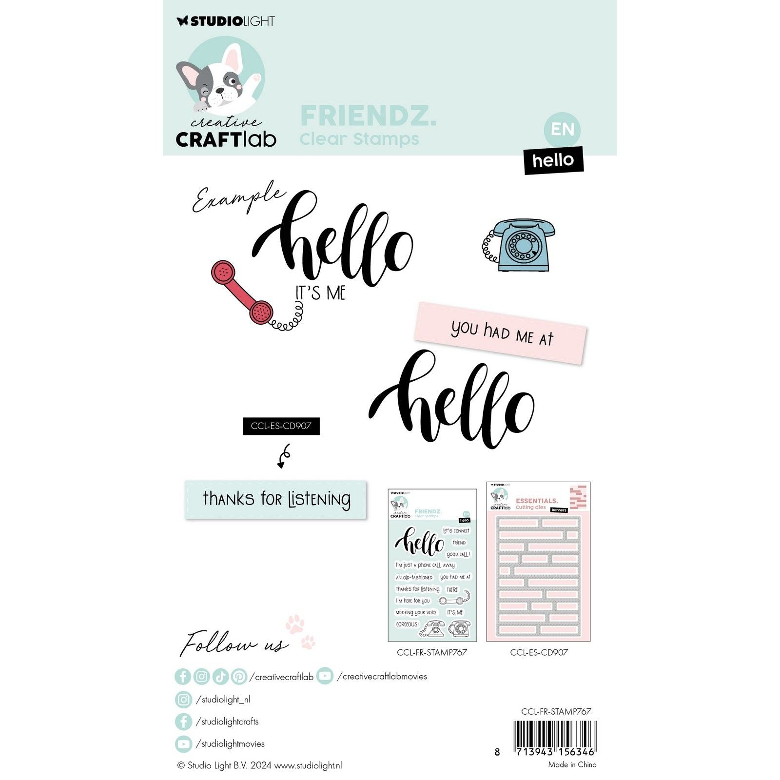 Creative craftlab laboratoire d'artisanat créatif • ami tampon transparent bonjour