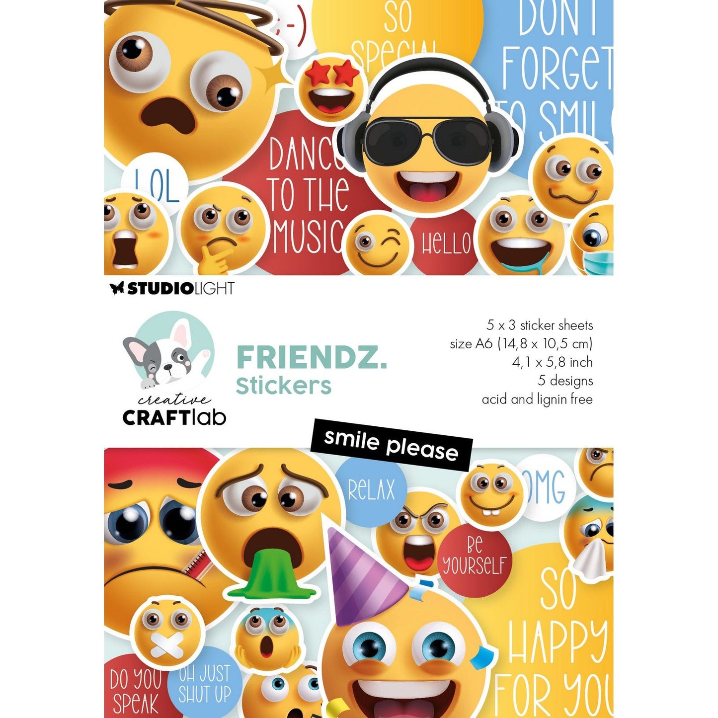 Creative craftlab • autocollants amis souriez s'il vous plaît
