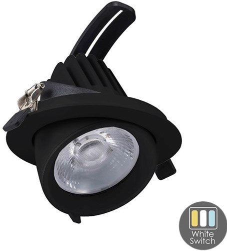Downlighter LED Cct noir 30w modèle banane 45gr. tri blanc - led2385
