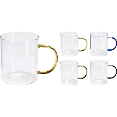 Verre à café-thé avec anse colorée