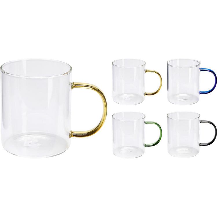 Verre à café-thé avec anse colorée