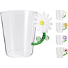 Verre à café-thé home style avec anse fleur 410ml