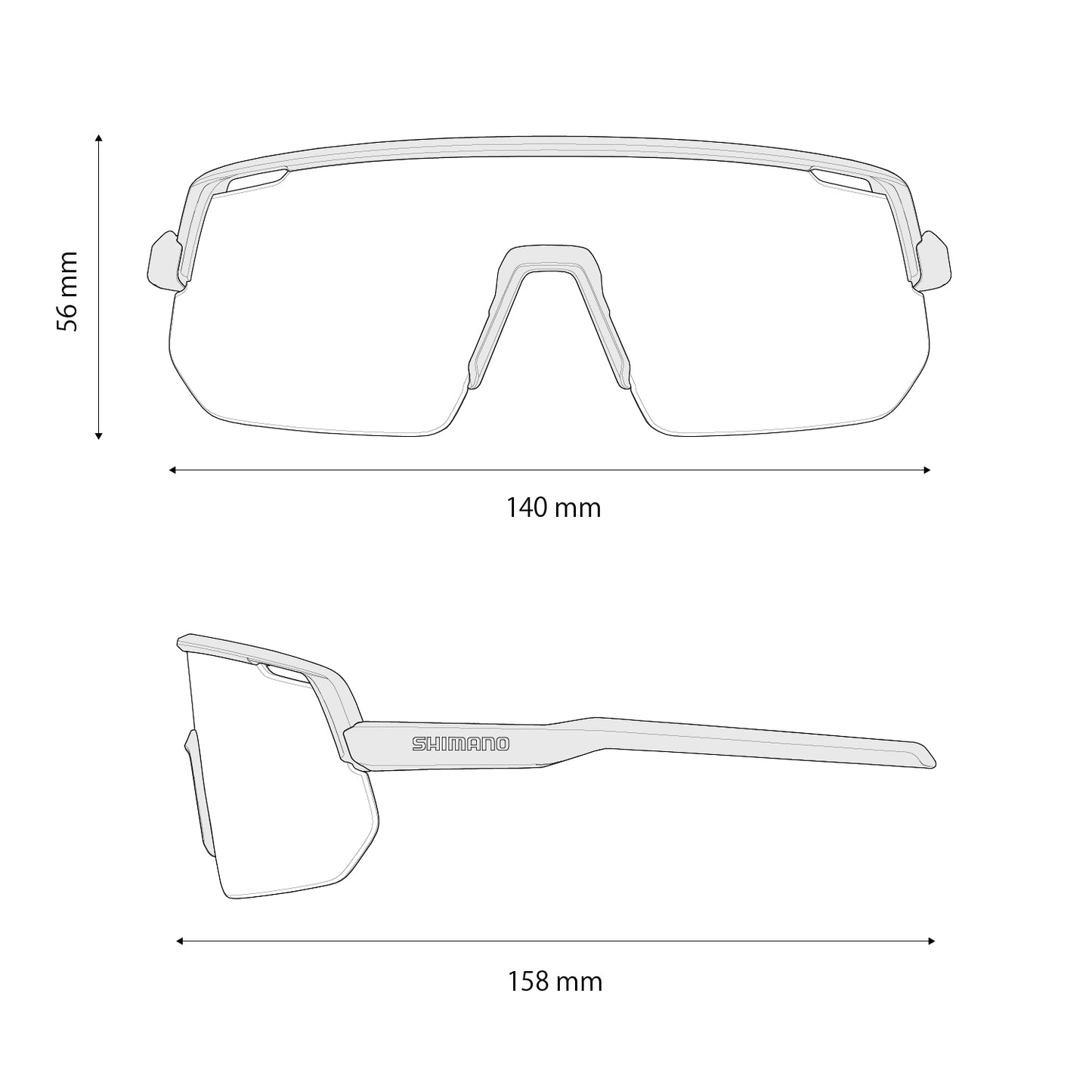 Shimano technium l road blanc mat - lunettes de sport