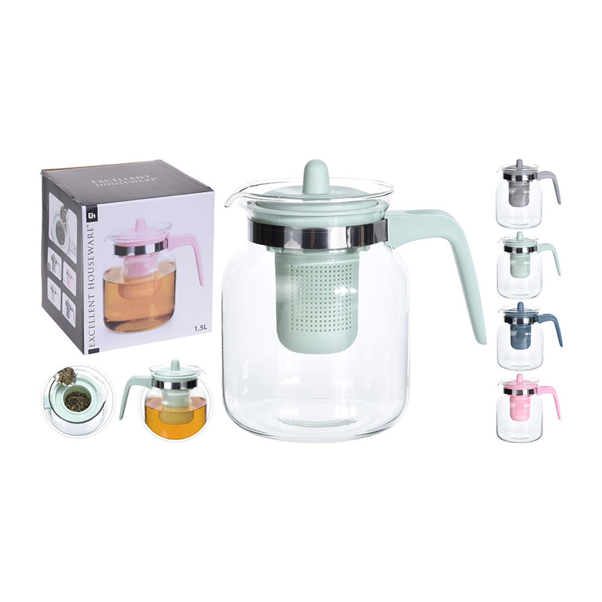 Excellente théière en verre de 1,5 litre, articles ménagers