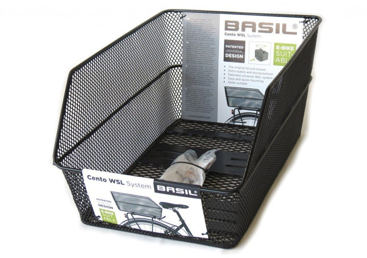 Basil Cento WSL - panier à vélo - arrière - noir
