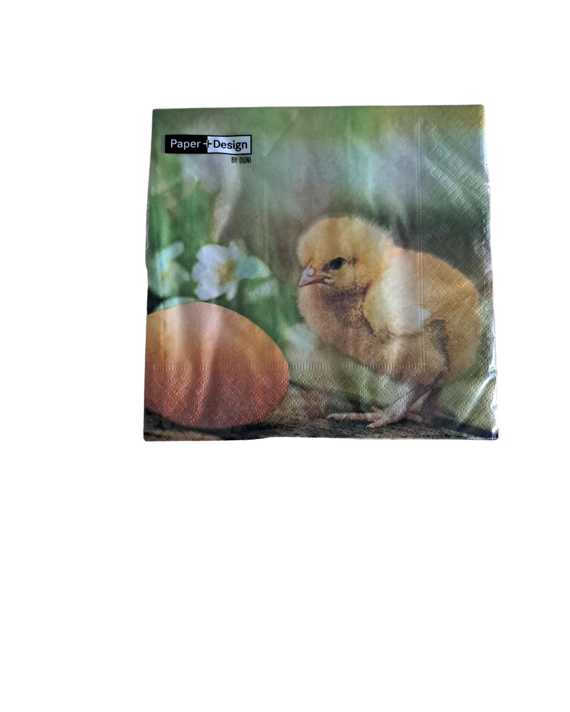 Serviettes Duni poulet avec oeuf 33x33cm