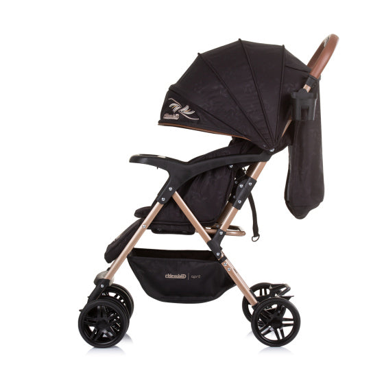 Chipolino April Buggy pliable avec couverture de pied Obsidian noir