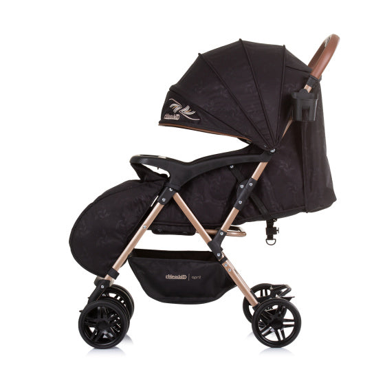 Chipolino April Buggy pliable avec couverture de pied Obsidian noir