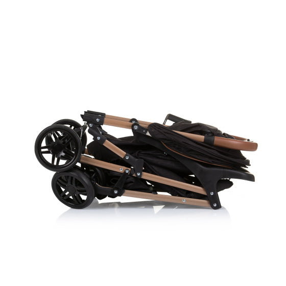 Chipolino April Buggy pliable avec couverture de pied Obsidian noir