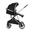 Chipolino Aura pliable 3-en-1 Pram avec sac à couches Obsidian noir argent