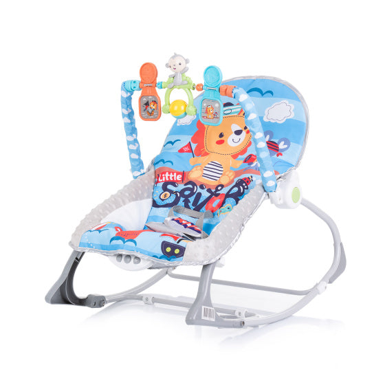 Chipolino Baby Spa Chaise à bascule avec de la musique et des vibrations apaisantes Blue Grey