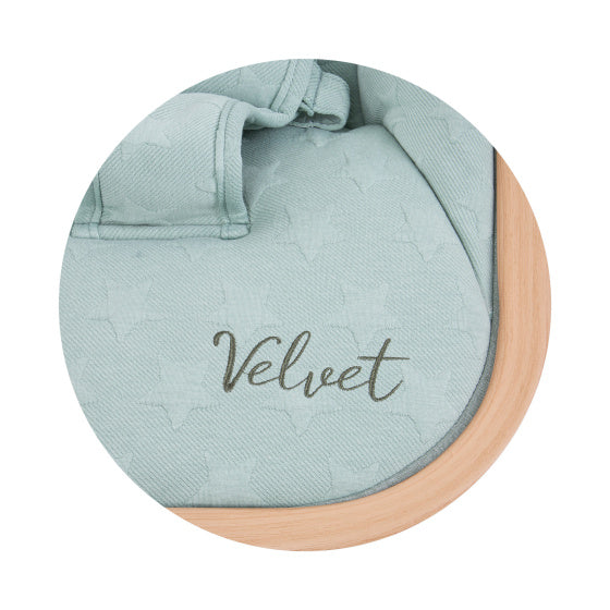 Chipolino Velvet pliable chaise à bascule avec mobile Aloe Wood Mintgroen Beige