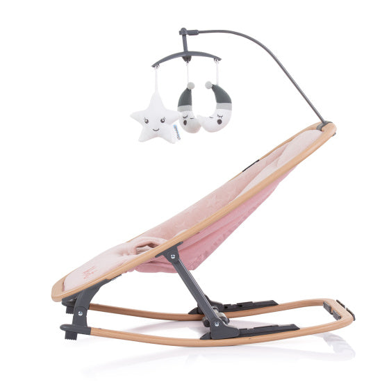 Chipolino Velvet pliable chaise à bascule avec eau de rose mobile en bois rose