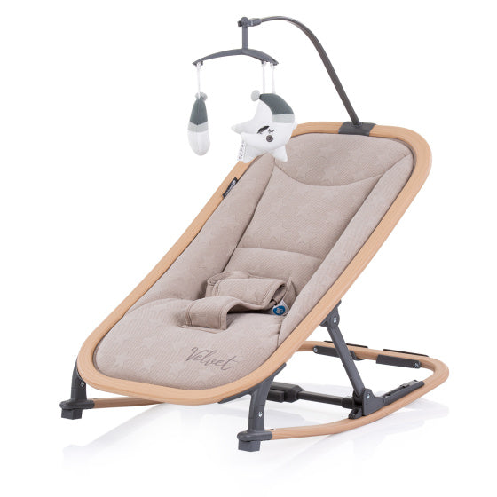 Chipolino Velvet pliable chaise à bascule avec bois de sable mobile