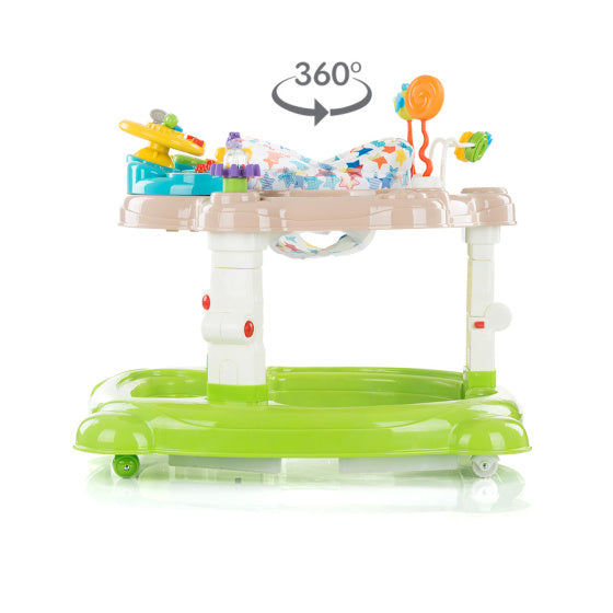 Chipolino Joya Lux 4-en-1 Chaise de marche 360 ​​° Green pliant rotatif