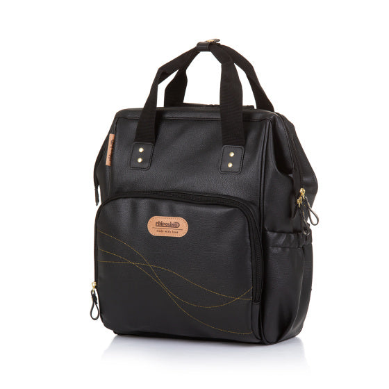 Sac à couches à sac à dos chipolino avec version de la version en cuir noir