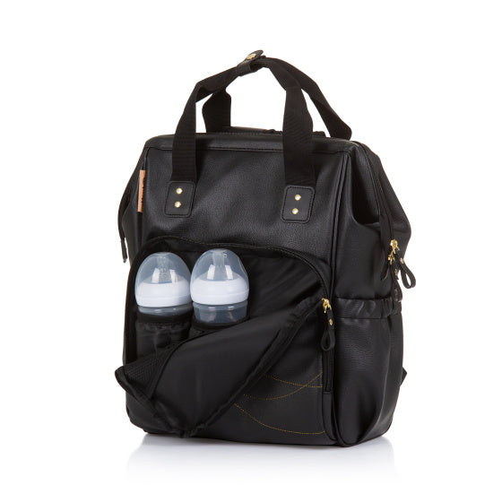 Sac à couches à sac à dos chipolino avec version de la version en cuir noir