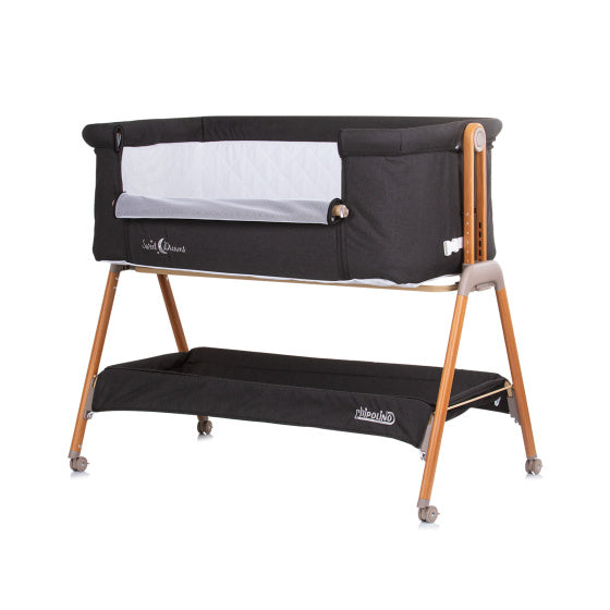 Chipolino Sweet Dreams Co-Sleeper avec le côté pliant en bois graphite en bois anthracite