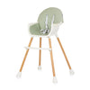 Chipolino Rio 2 en 1 chaise haute avec page de salle à manger coussin aloe vert blanc
