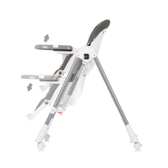 Chipolino Milk Shake 2 en 1 chaise haute chaise à bascule Ash Gris blanc