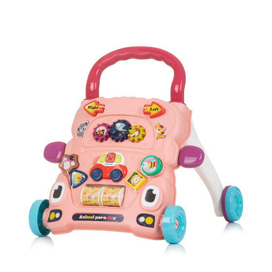 Chipolino drôle animaux promeneur avec jouer voiture musique rose