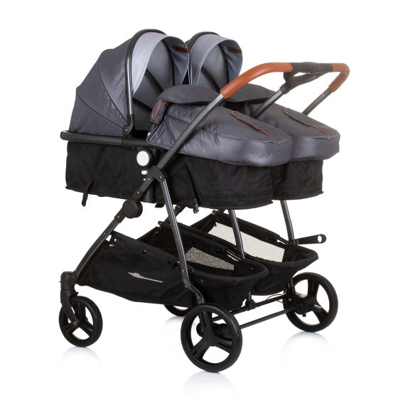 Chipolino Duo pliable Pram pour 2 argent gris noir