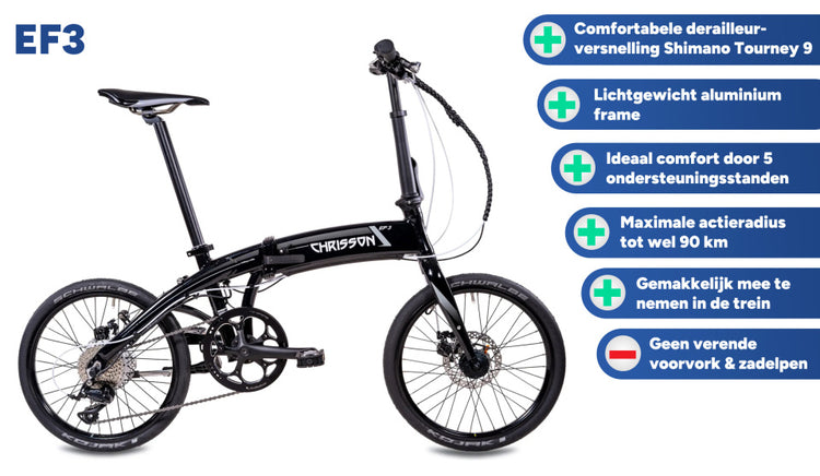 Chrisson EF3 20 pouces 32 cm Unisexe 9V Disque mécanique Brake noir
