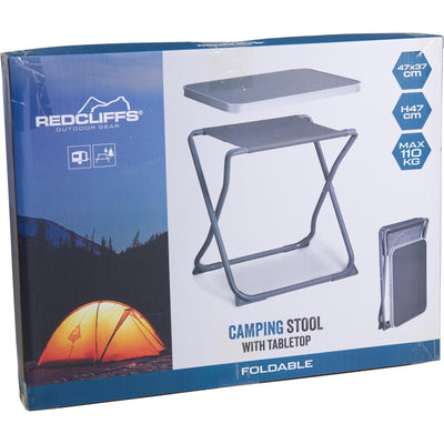 Tabouret pliant de camping Redcliffs avec plateau de table