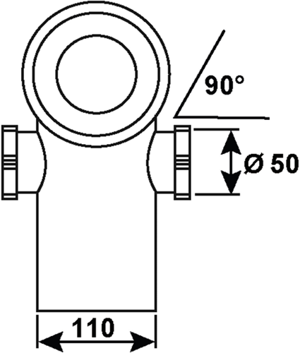 Bonde WC Cornat 90° + 2 bondes 50mm wi - ckabas9000