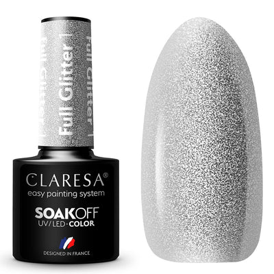 Claresa Claresa UV LED GELLAK 5ml Full Glitter 1 Silver
