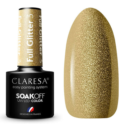 Claresa Claresa UV a conduit Gellak 5ml Full Glitter 3 Gold