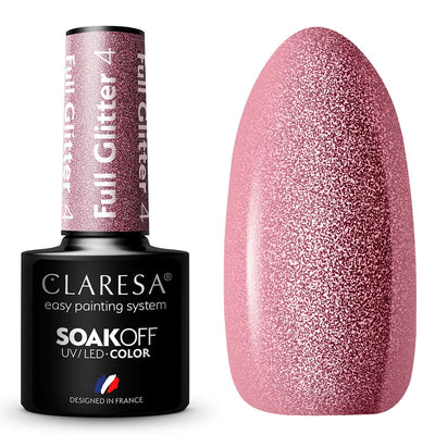 Claresa Claresa UV LED Gellak 5ml Full Glitter 4 Rose cool