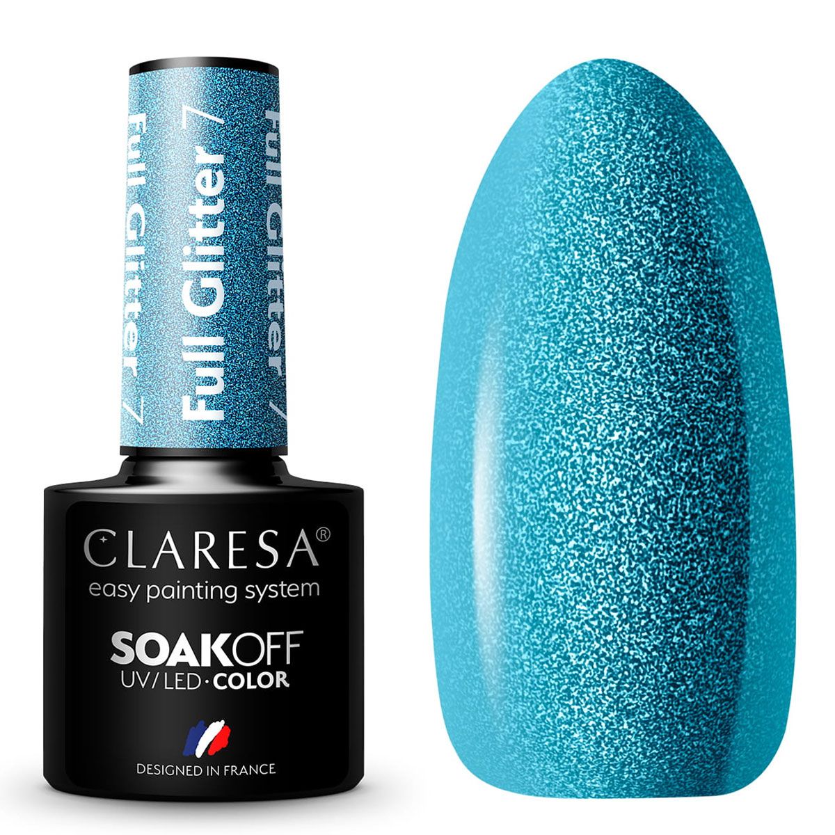 Claresa Claresa UV LED GELLAK 5ml Full Glitter 7 Bleu