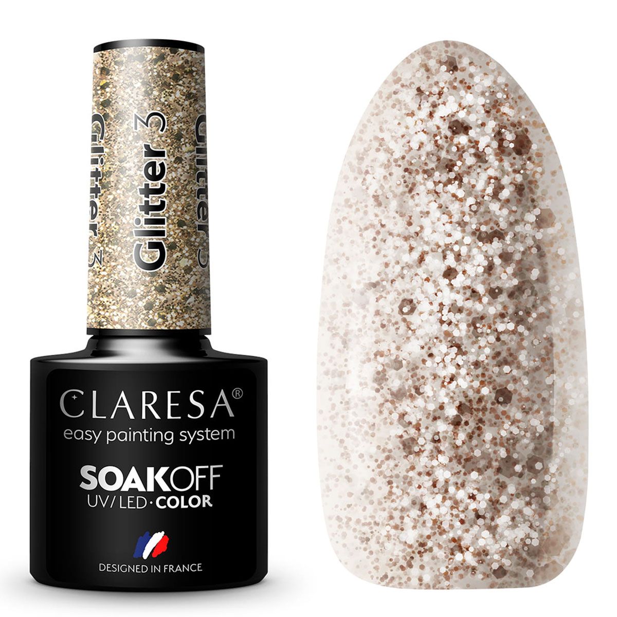 Claresa Claresa UV a conduit Gellak 5ml Glitter 3
