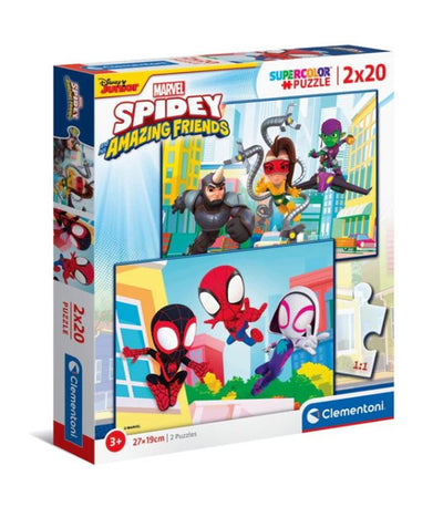 Clementoni SuperColor Puzzle Spidey et ses incroyables amis 2x20 pièces