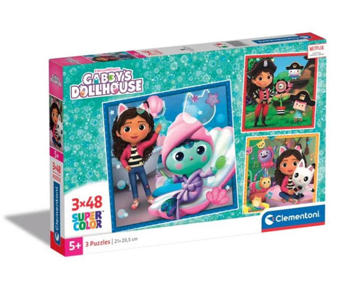 Puzzle de jambe Super Color Square Gabby's Poppenhuis II, 3x48st.