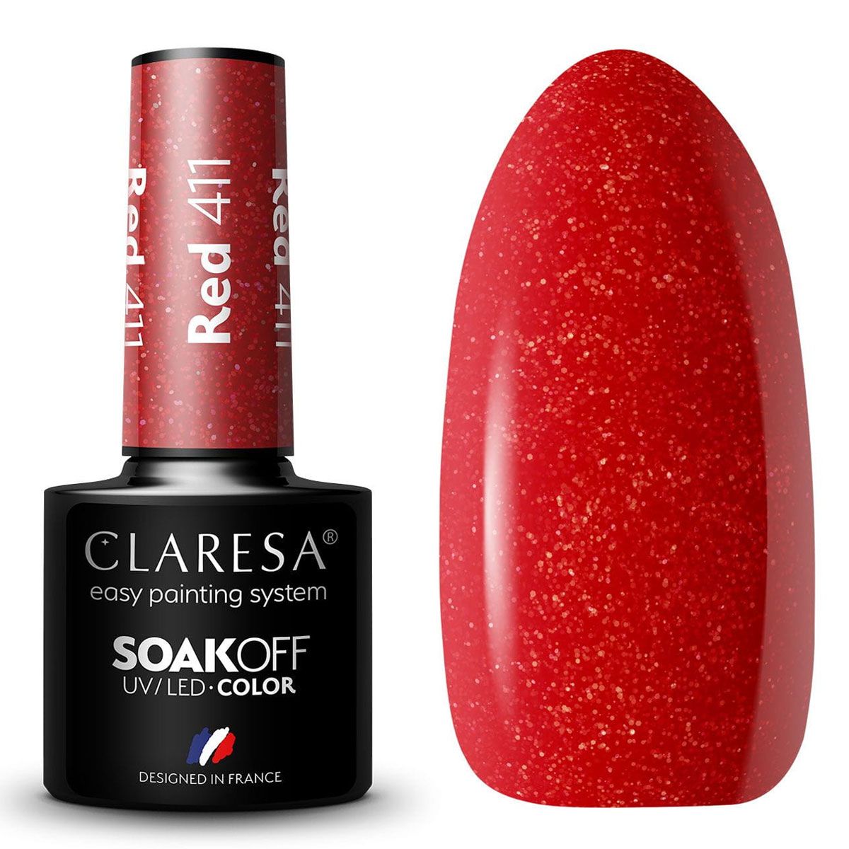 Claresa Claresa UV LED GELLAK 5ML RED 411 GARDE SUNNY