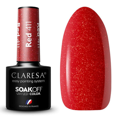 Claresa Claresa UV LED GELLAK 5ML RED 411 GARDE SUNNY