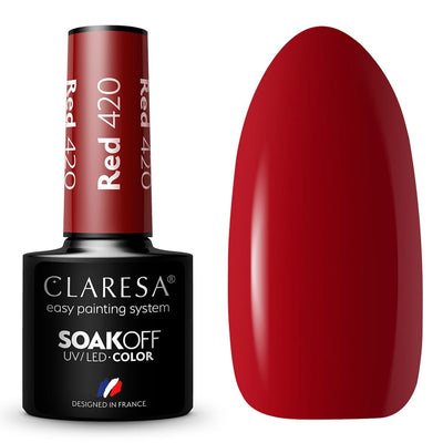 Claresa UV a conduit Gellak 5 ml rouge 420 baies complètes