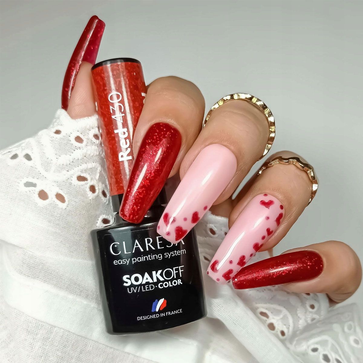 Claresa Claresa UV a conduit Gellak 5ml Red 430 Rainbow Explosion