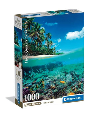 Clementoni puzzle 1000 pièces paradis d'été compact | 2 pièces
